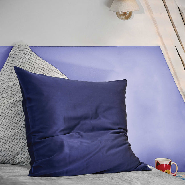 Taie d'oreiller en soie 19 mommes 65x65 Bleu marine - 1
