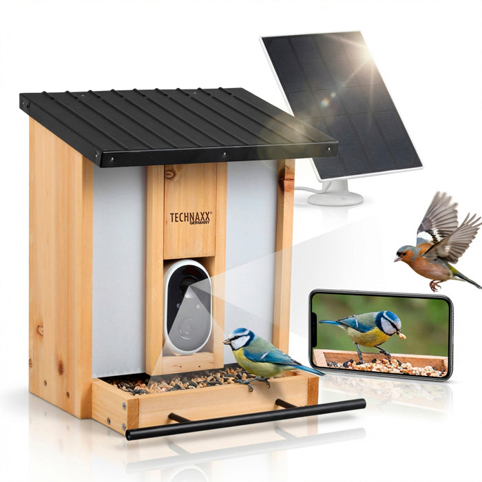 Mangeoire à oiseaux solaire caméra Full HD Birdcam TX-165 Technaxx - 1