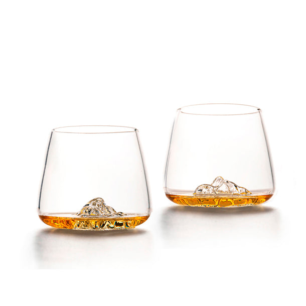 Coffret 2 verres à whisky topographic Mont Blanc et Everest - 1