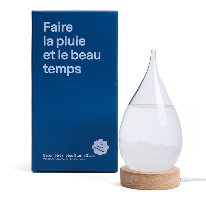 Baromètre à cristaux lumineuse Storm Glass en forme de goutte - 1