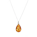 Collier goutte d'ambre argent - 1