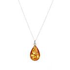 Collier goutte d'ambre argent - 1