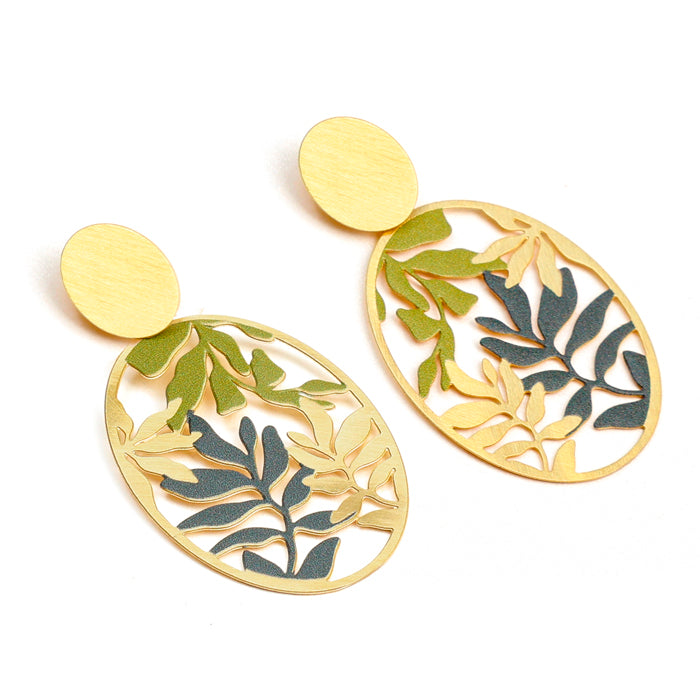 Boucles d'oreilles Orabella en laiton doré fabrication artisanale - 1
