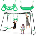 Aire de jeux jardin xxl hypermotion - portique acier 2 sièges, échelle & trapèze - 1