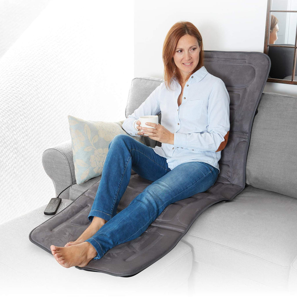 Tapis de massage par vibration - 10 moteurs - 5 modes et 2 zones chauffantes - 1