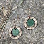 Boucles d'oreilles en bois bulle vert - 2