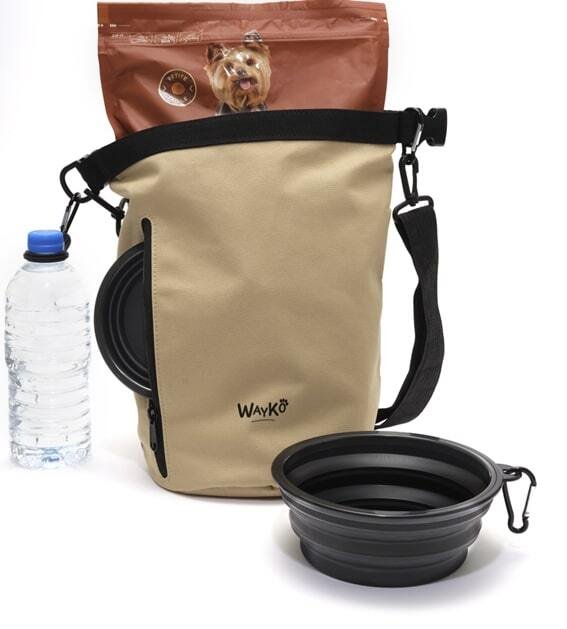 Le sac à nourriture 3-en-1 étanche : 2 gamelles et porte-clés en silicone - 1