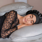 Bonnet de nuit 100% pure soie Noir - 2