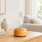 Diffuseur d'huiles essentielles par nébulisation aurora en bois fsc et verre - 1