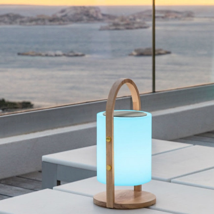 Lampe enceinte bluetooth woody play - 1