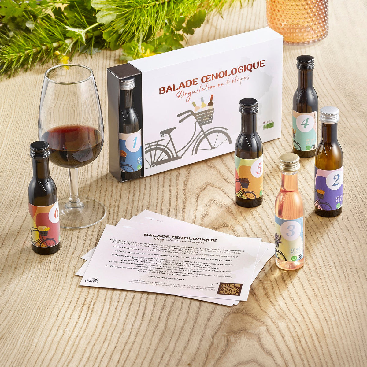 Coffret cadeau de dégustation 100% vins bio français - la balade œnologique - 1