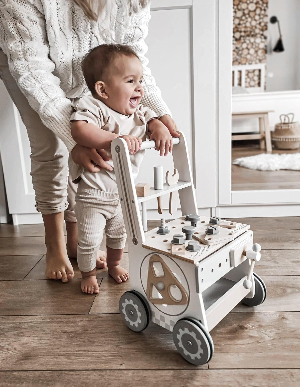 Établi d'atelier trotteur bébé, roues - 2