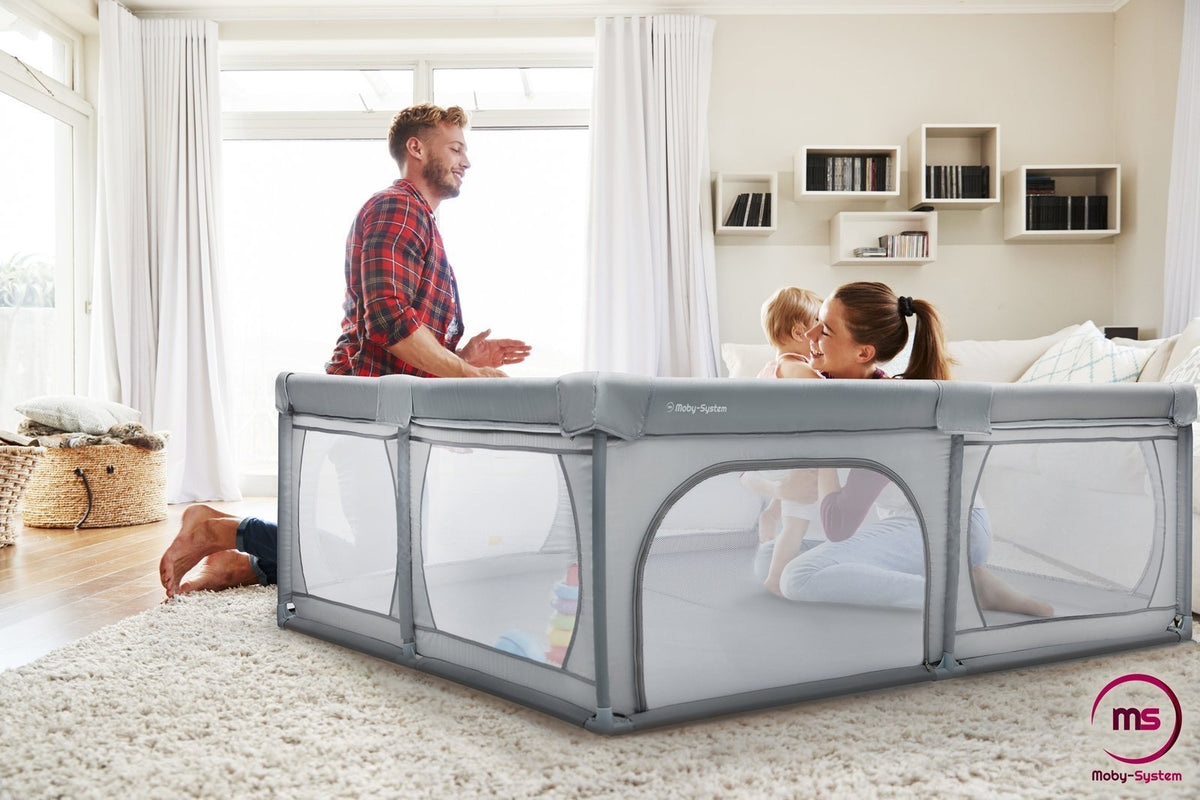 Grand parc pliable bébé 200x140 cm avec sac - aire de jeux sécurisée - 1