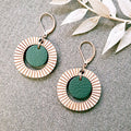 Boucles d'oreilles en bois bulle vert - 1