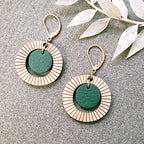 Boucles d'oreilles en bois bulle vert - 1