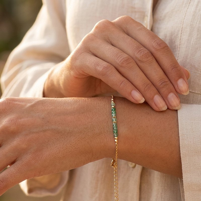 Bracelet rêve pierres naturelles vertes - 2
