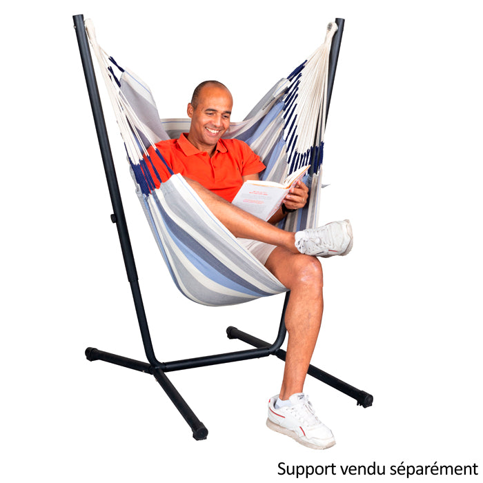 Chaise hamac simple Cumbia Outdoor comfort La Siesta bayadère bleu - 2
