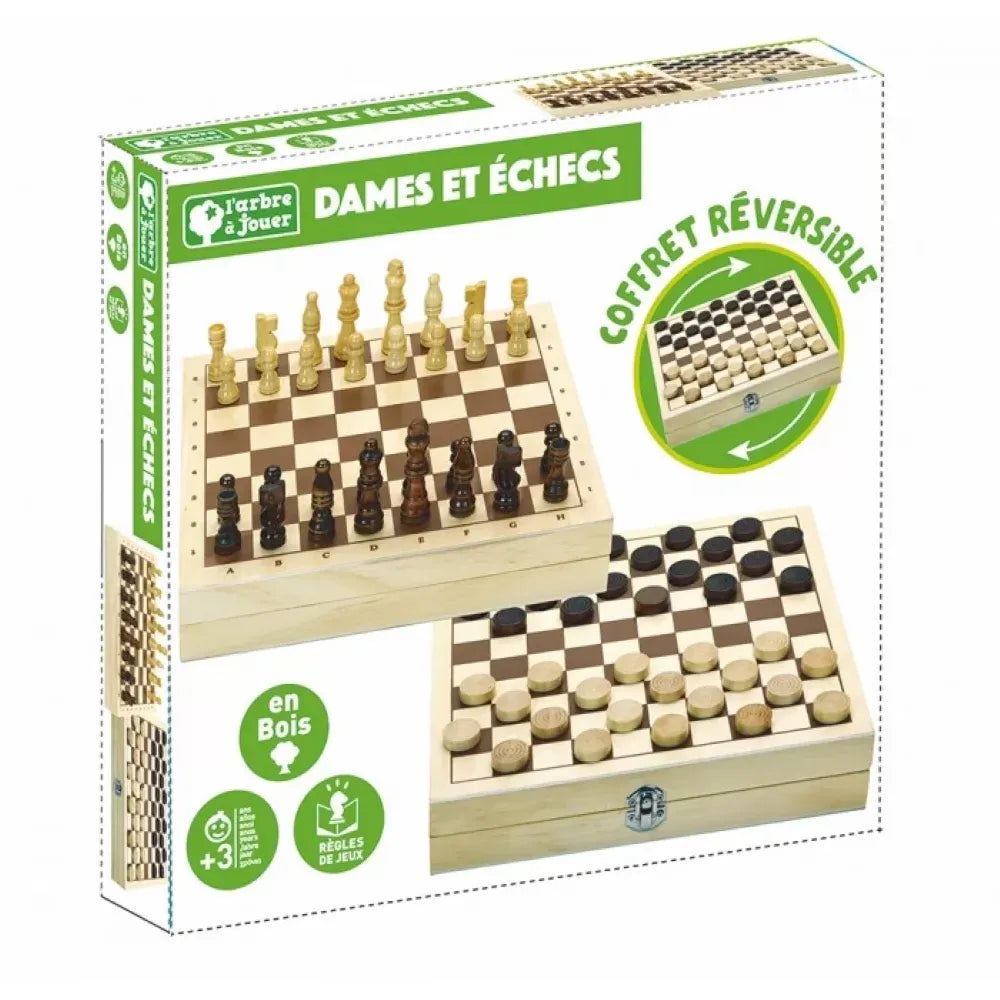 Coffret jeu de dames et d'échecs - 2