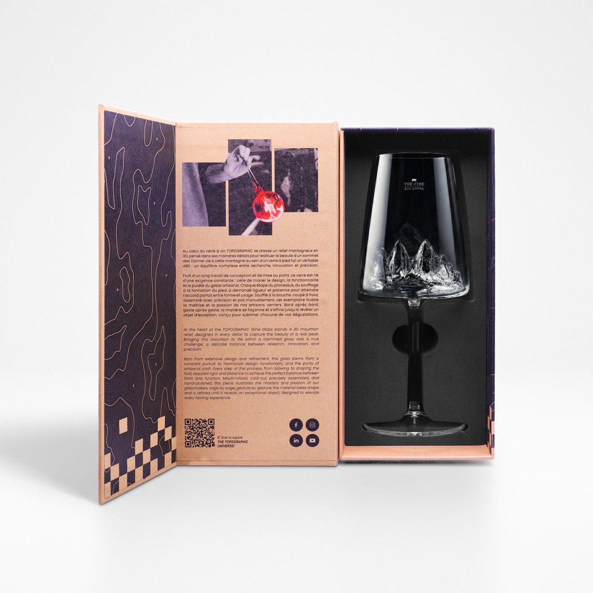 Coffret verre à vin topographic tre cime di lavaredo - 1