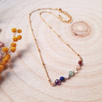 Collier pierres points 7 chakras - 2