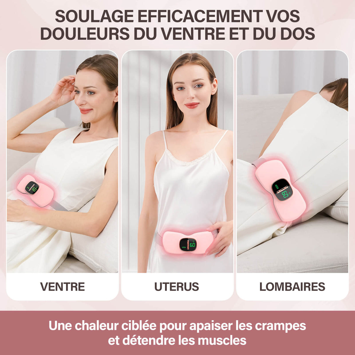 Ceinture chauffante anti douleurs menstruelles - soulage rapidement - sans fil - 2