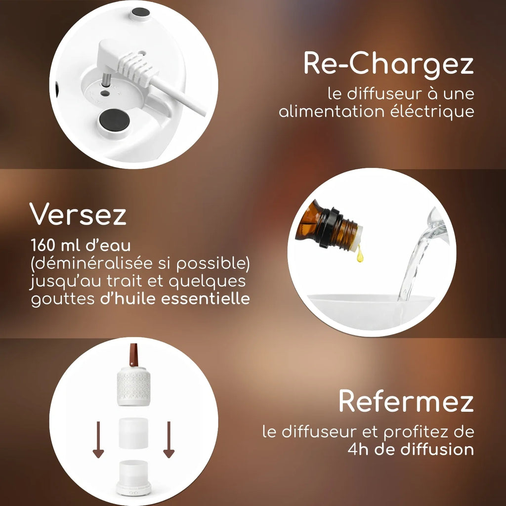 Diffuseur d'huiles essentielles nomade madrid sans fil à batterie intégrée - 2