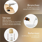 Diffuseur d'huiles essentielles ultrasonique olaki en bambou tissé main - 2