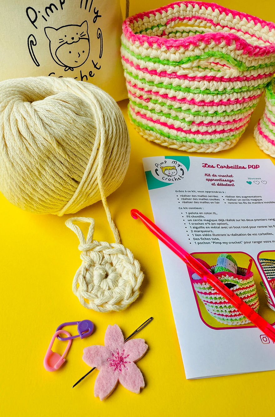 Kit de crochet corbeilles pop - 1