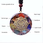 Orgonite méditation 7 chakras obsidienne - 2