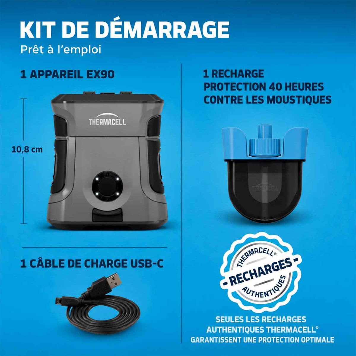 Répulsif antimoustiques thermacell ex90 rechargeable – zone protégée 29 m² - 1