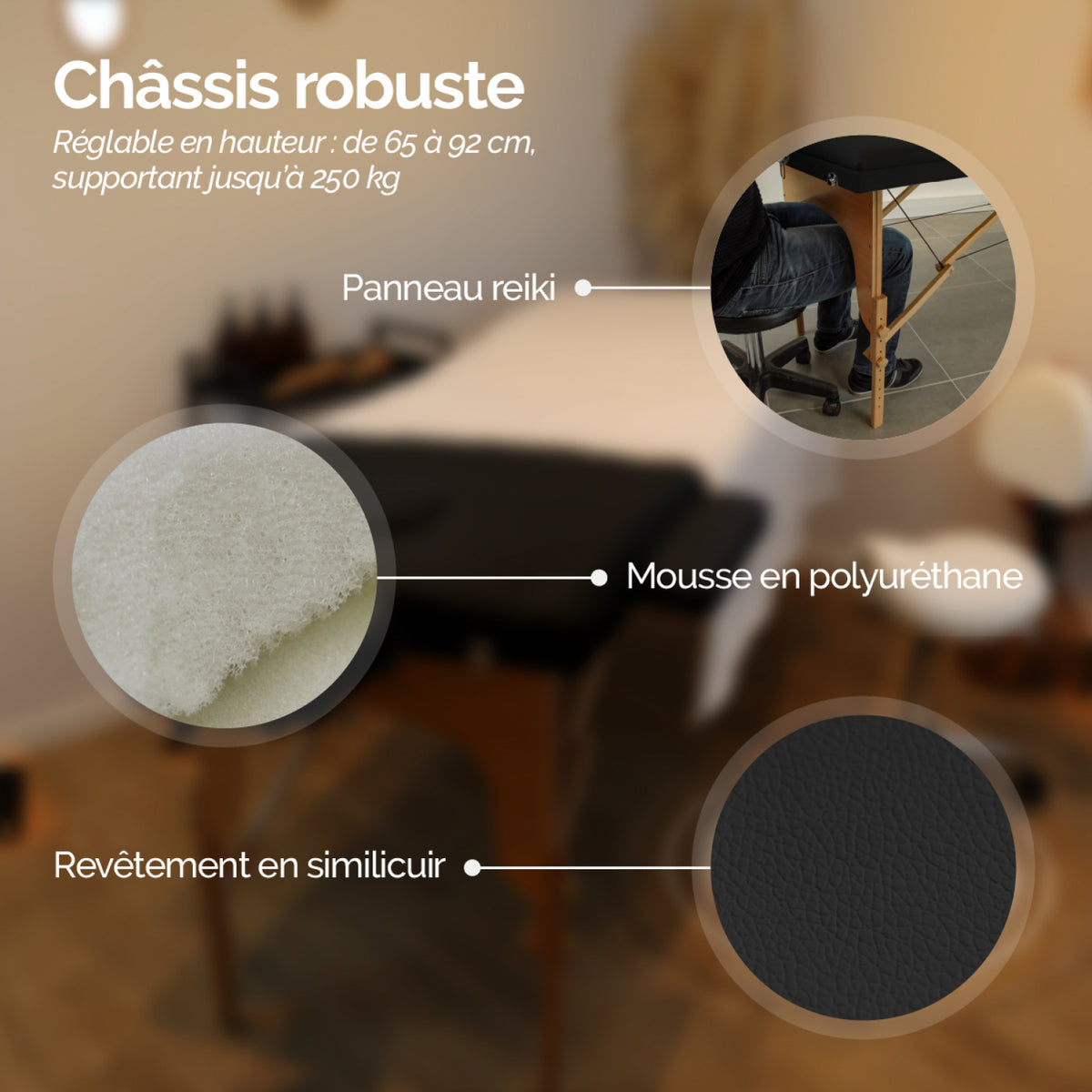 Table de massage épaisse - 3 zones - 2