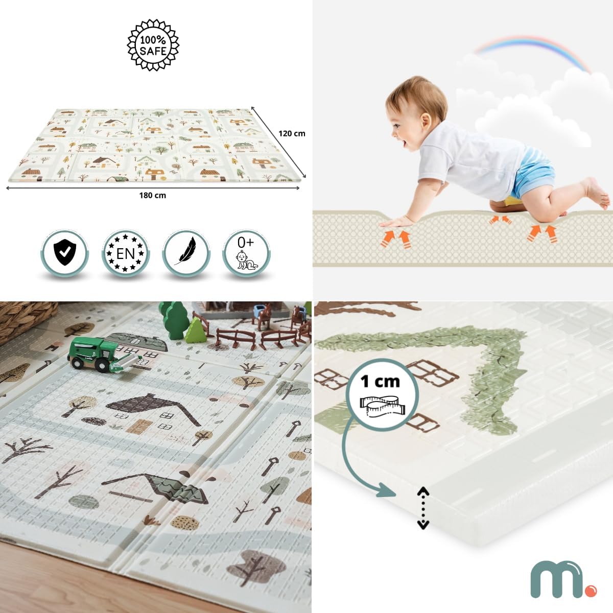 Tapis d'eveil evolutif en mousse 180*120 - 1